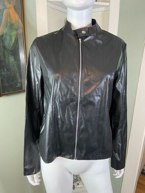 3/$12 Polyurethane Faux-Leather Moto Motorcycle Jacket Windbreaker Vinyl
